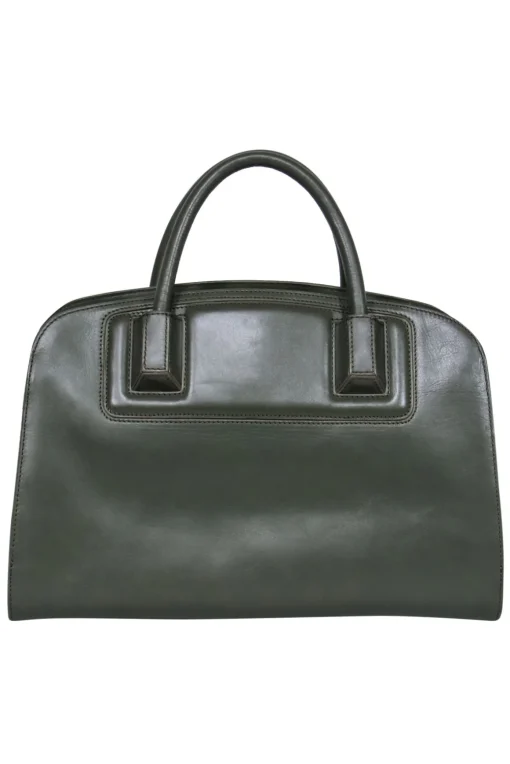 Zac Posen - Olive Green Smooth Leather Multi-Compartment Satchel
