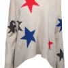 Zadig & Voltaire - Beige Cashmere Sweater w/ Star Pattern Sz M