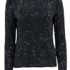 Zadig & Voltaire - Black & Rhinestone Crew Neck Sweater Sz M