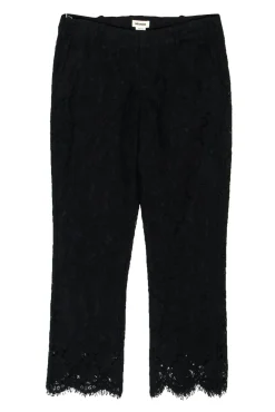 Zadig & Voltaire - Black Floral Lace Straight Leg Trousers Sz 10