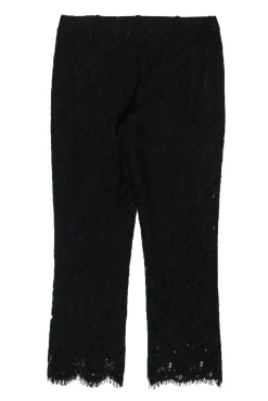 Zadig & Voltaire - Black Floral Lace Straight Leg Trousers Sz 10