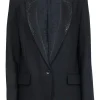 Zadig & Voltaire - Black Rhinestone Collar Blazer Sz M