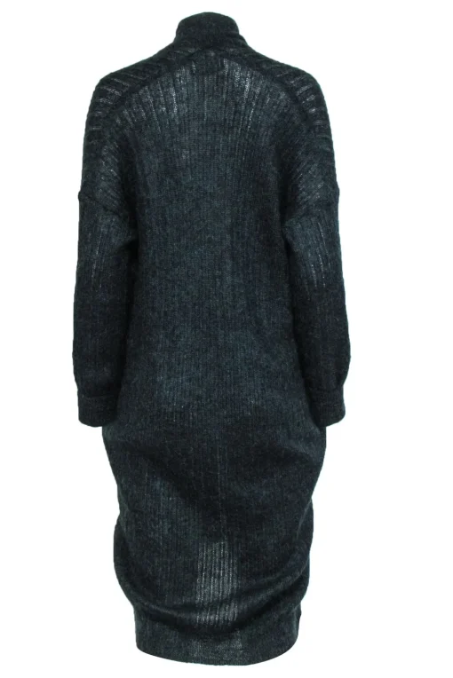 Zadig & Voltaire - Green & Black Mohair Blend Knit Duster