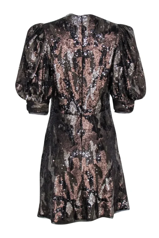 Zadig & Voltaire - Metallic Camo Sequined Mini A-Line Dress Sz M