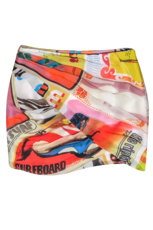 Zimmerman - Multi Colored Graphic Silk Mini Skirt Sz 6