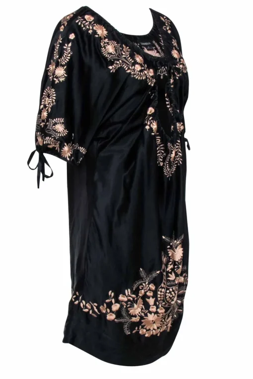 Zimmermann - Black Embroidered Oversized Shift Dress Sz 10