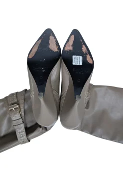 Zimmermann - Taupe Leather Knee High Heeled Boots Sz 10